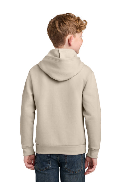 LightSand Port & Co Youth Easy Fleece Pullover Hooded Sweatshirt PC68YH