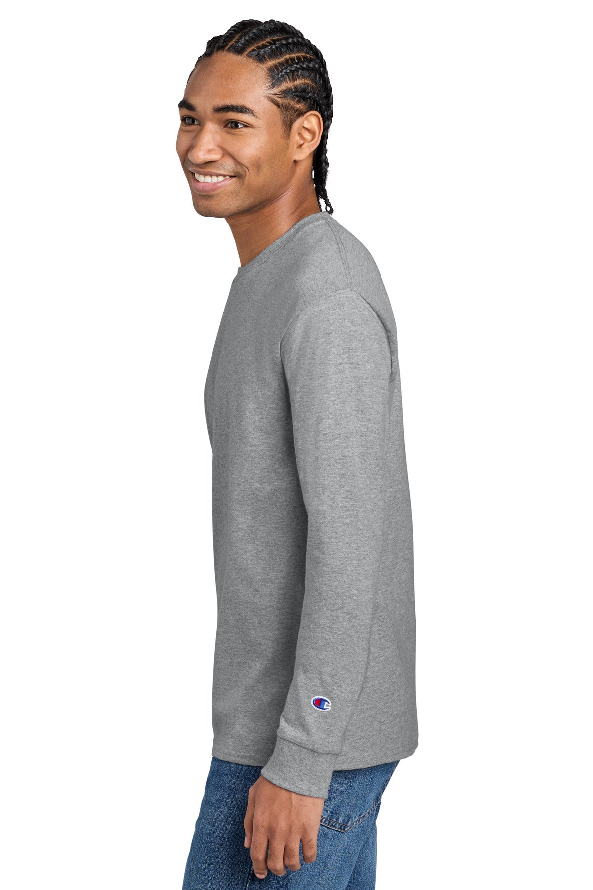 LightSteel Champion Heritage 5.2-Oz Jersey Long Sleeve Tee CC8C