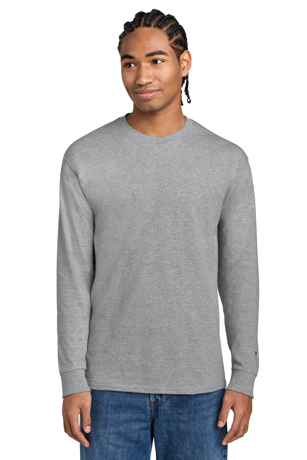 LightSteel Champion Heritage 5.2-Oz Jersey Long Sleeve Tee CC8C