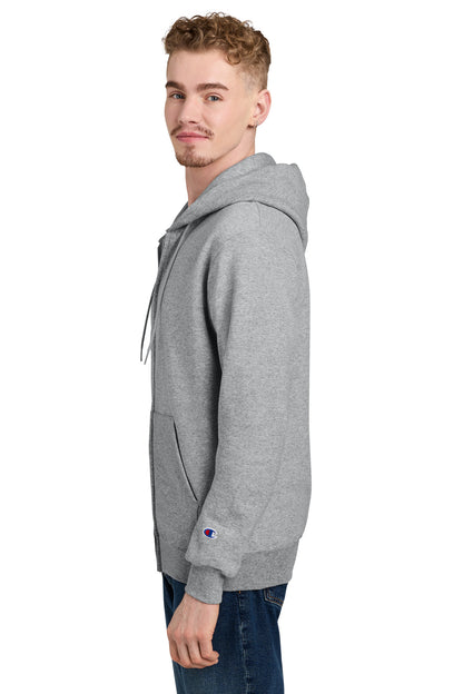 LightSteel Champion Powerblend Full-Zip Hoodie. S800 plain