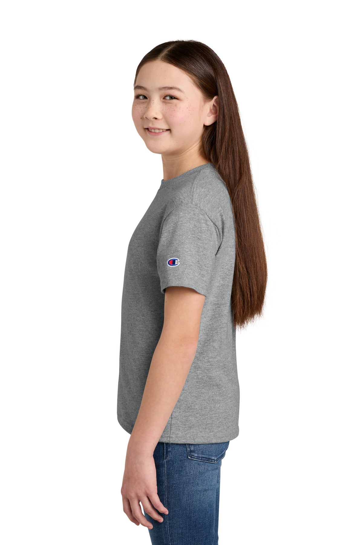 LightSteel Champion Youth Jersey Short Sleeve Tee CH1081 plain