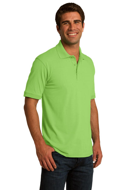 Lime Port & Co Core Blend Jersey Knit Polo. KP55 plain
