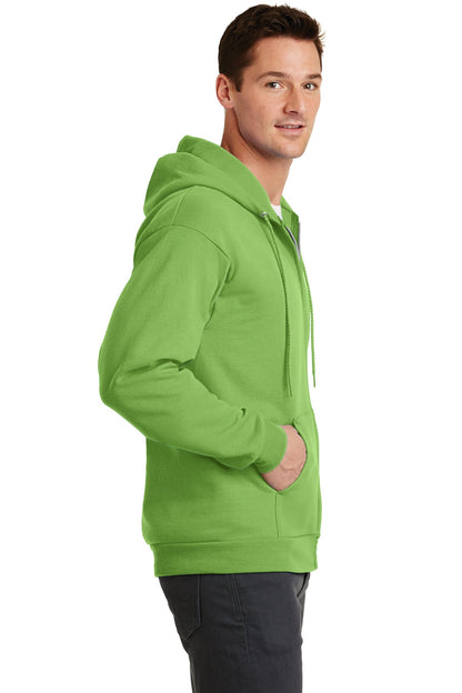 Lime Port & Co Core Fleece Full-Zip Hooded Sweatshirt. PC78ZH plain