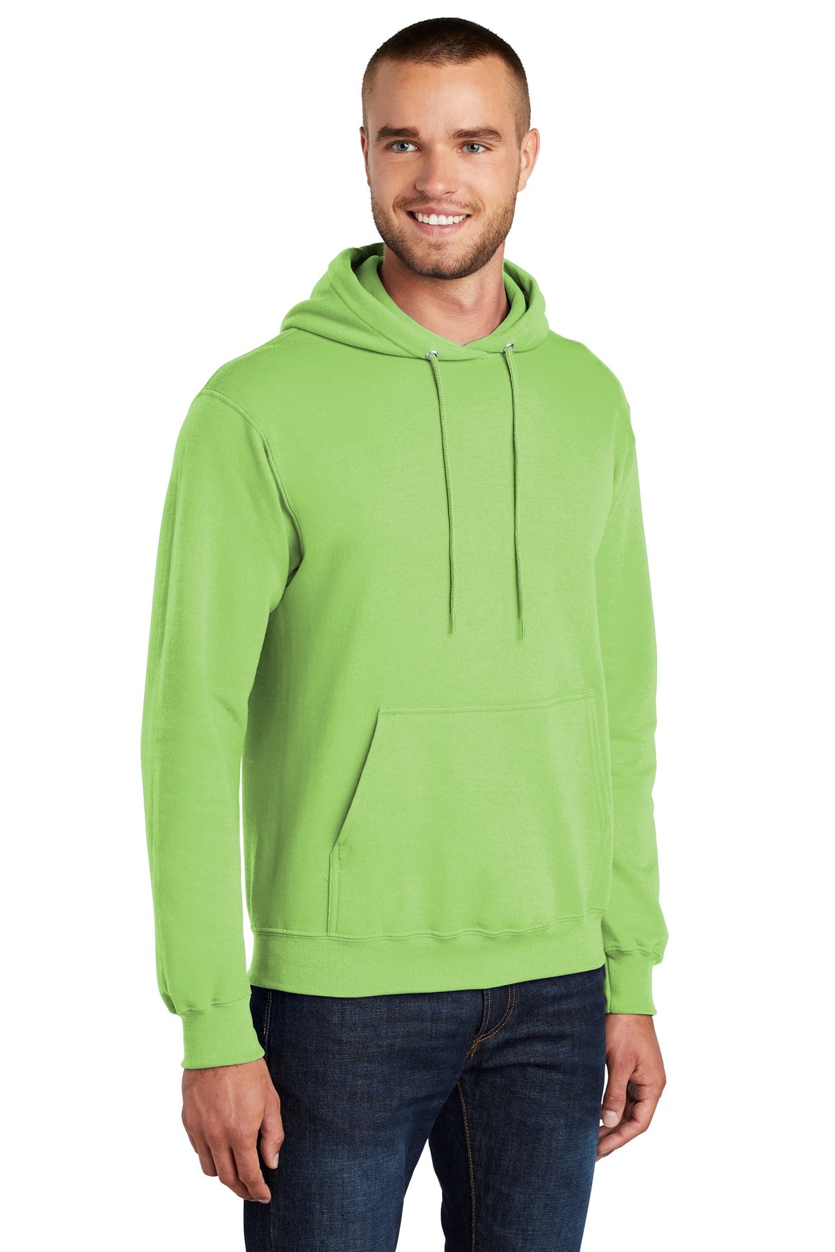 Lime Port & Co Core Fleece Pullover Hooded Sweatshirt. PC78H
