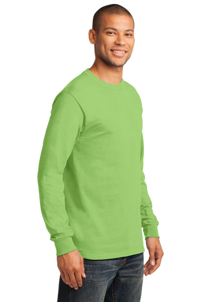 Lime Port & Co Long Sleeve Essential Tee. PC61LS plain