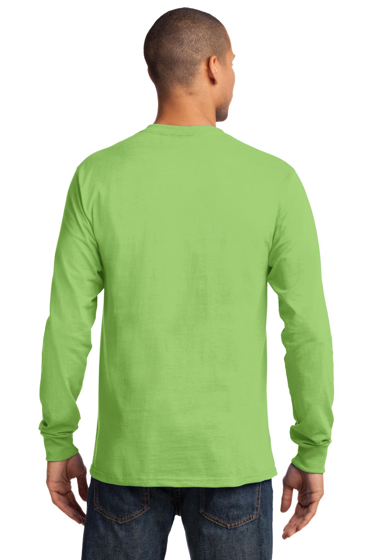 Lime Port & Co Long Sleeve Essential Tee. PC61LS plain