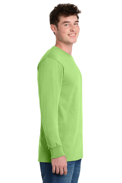Lime Port & Co Long Sleeve Essential Tee. PC61LS plain