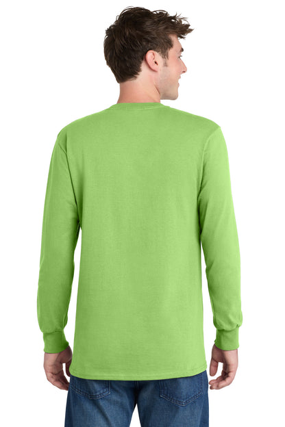 Lime Port & Co Long Sleeve Essential Tee. PC61LS plain