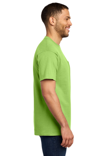 Lime Port & Co Tall Essential Pocket Tee. PC61PT plain