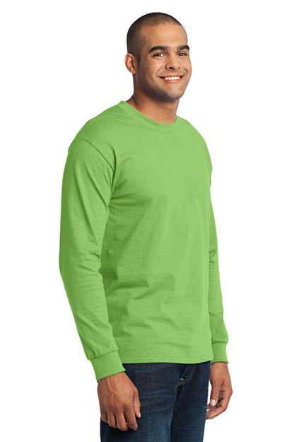 Lime Port & Co Tall Long Sleeve Core Blend Tee. PC55LST plain