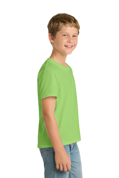 Lime Port & Co Youth Core Blend Tee. PC55Y plain