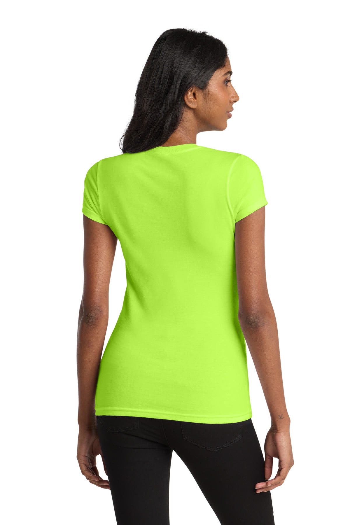 Lime Shock District Women's Fitted Very Important Tee . DT6001 plain
