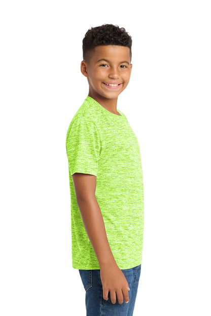 Lime Shock Ele Sport-Tek Youth PosiCharge Electric Heather Tee. YST390 plain