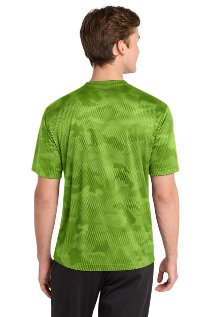Lime Shock Sport-Tek CamoHex Tee. ST370 plain