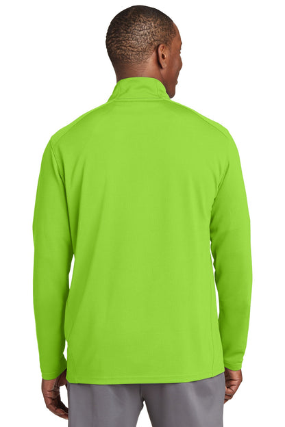 Lime Shock Sport-Tek Sport-Wick Textured 1/4-Zip Pullover. ST860 plain