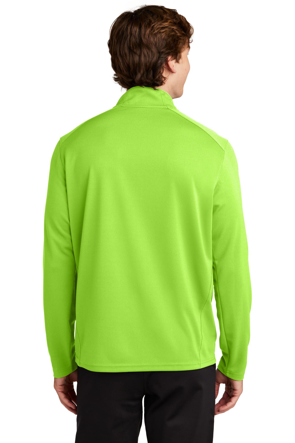 Lime Shock Sport-Tek Sport-Wick Textured 1/4-Zip Pullover. ST860 plain