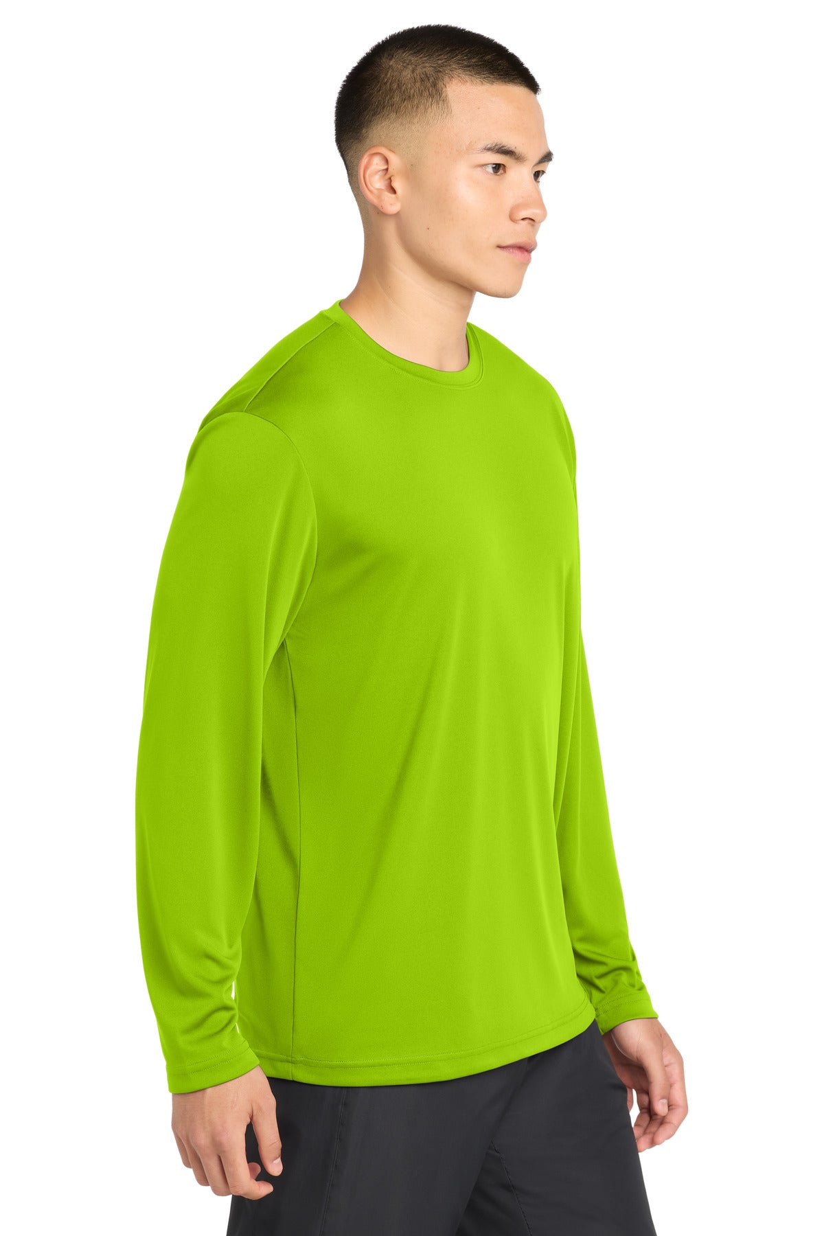 Lime Shock Sport-Tek Tall Long Sleeve PosiCharge Competitor Tee. TST350LS plain