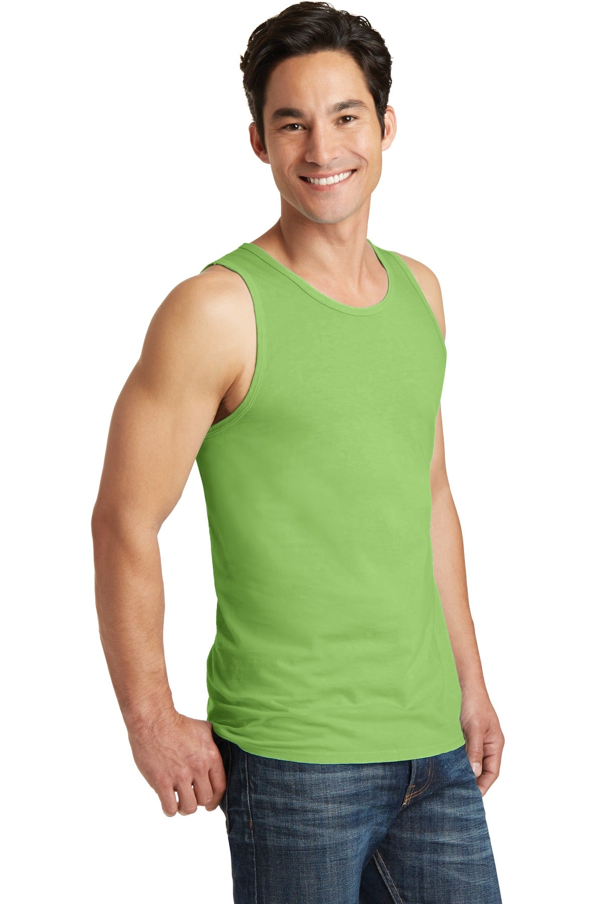 Limeade Port & Co Beach Wash Garment-Dyed Tank. PC099TT plain