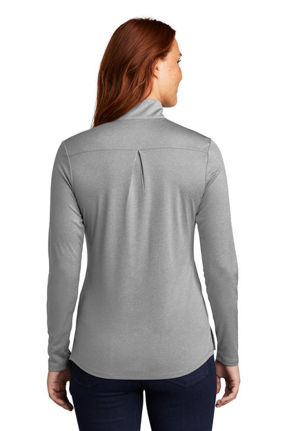 Lt Grey Hthr Sport-Tek Women's Endeavor 1/2-Zip Pullover. LST469 plain