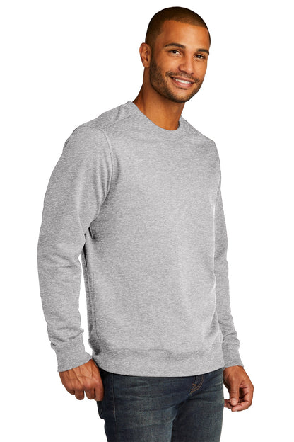 Lt Hthr Grey District Re-Fleece Crew DT8104 plain