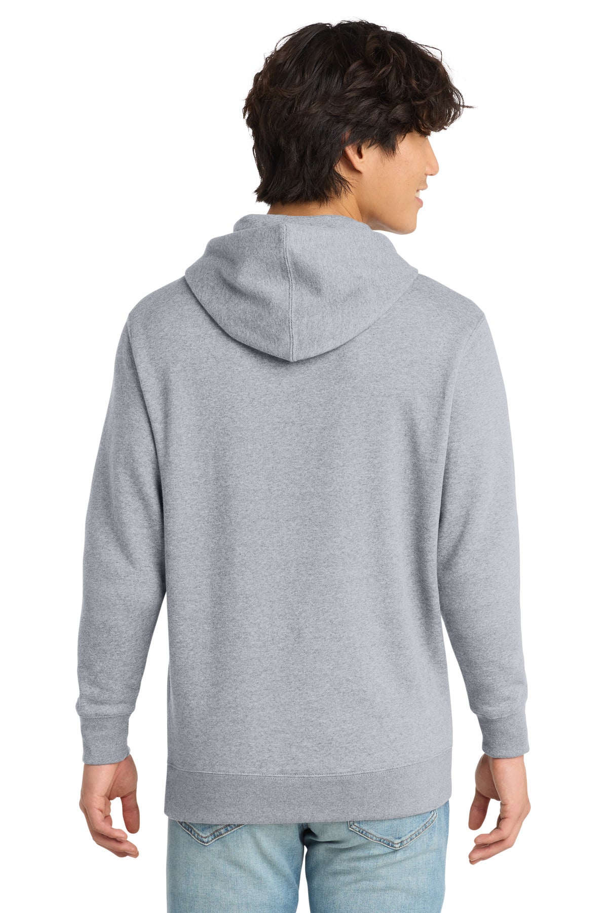 Lt Hthr Grey District V.I.T. Fleece Hoodie DT6100 plain