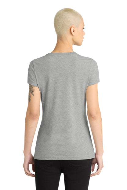 Lt Hthr Grey District Women's Perfect Blend CVC Tee. DM108L plain