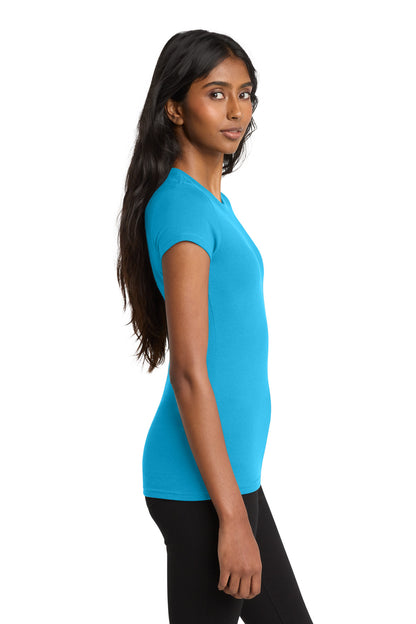 Lt Turquoise District Women's Fitted Very Important Tee . DT6001 plain