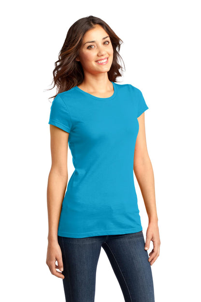 Lt Turquoise District Women's Fitted Very Important Tee . DT6001 plain