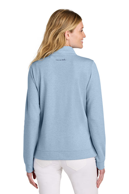 LtBlueHtr TravisMathew Women's Coveside 1/2-Zip TM1LD007 plain