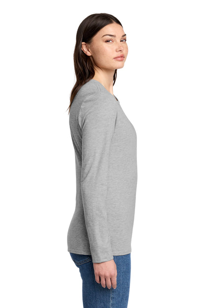 LtHtGry District Women's Perfect Blend CVC Long Sleeve Tee DT110 plain