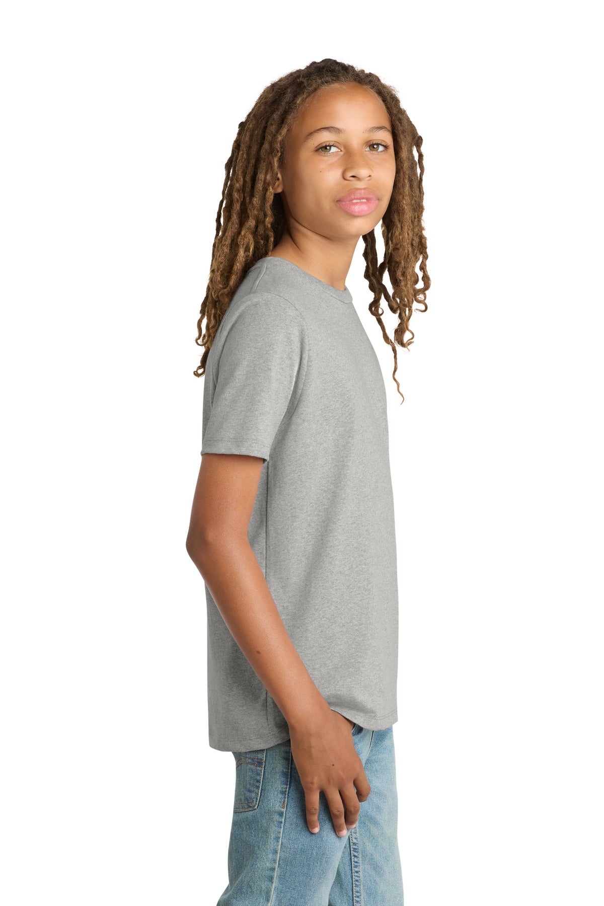 LtHtGry District Youth Re-Tee DT8000Y plain