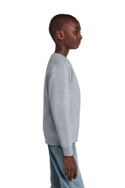 LtHtGry District Youth V.I.T. Fleece Crew DT6104Y plain