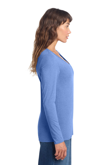 MariFrost District Women's Perfect Tri Long Sleeve V-Neck Tee DT135 plain