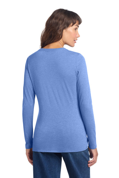 MariFrost District Women's Perfect Tri Long Sleeve V-Neck Tee DT135 plain
