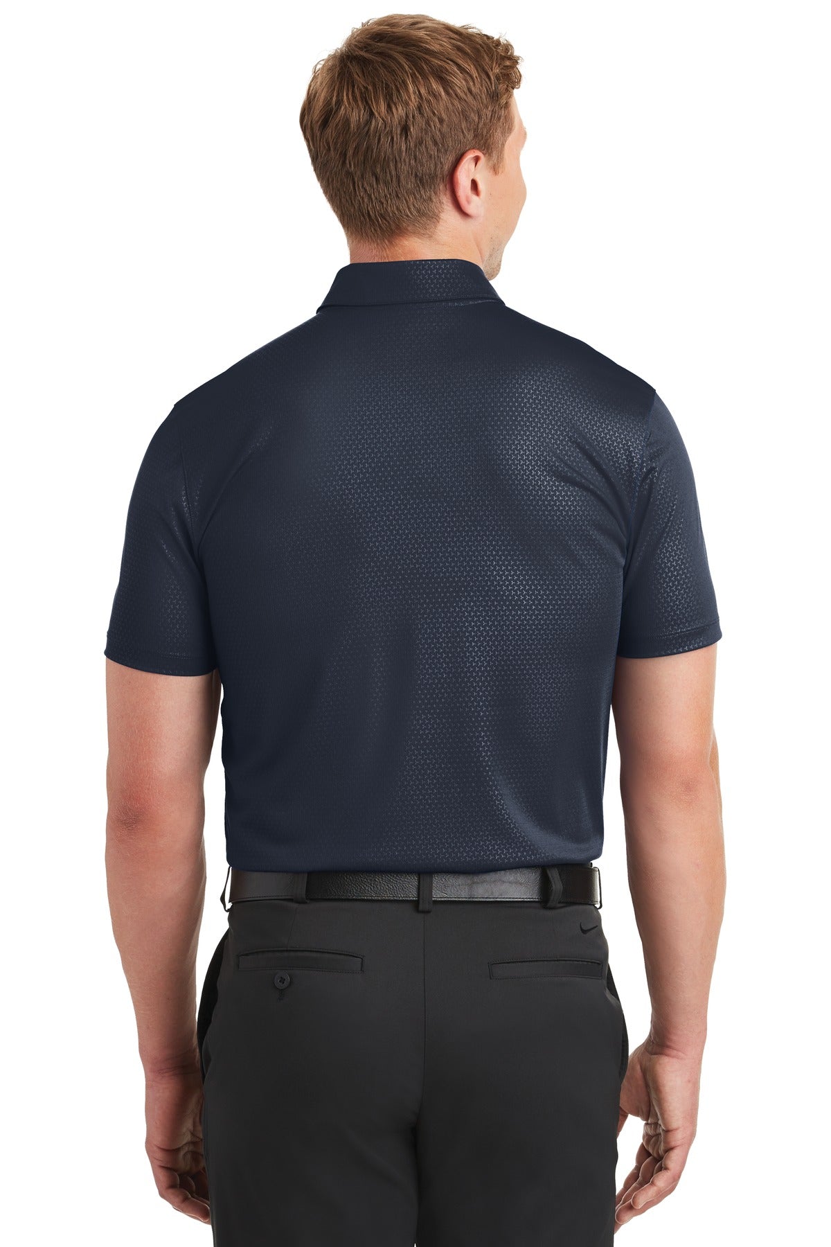Marine Nike Dri-FIT Embossed Tri-Blade Polo. 838964 plain