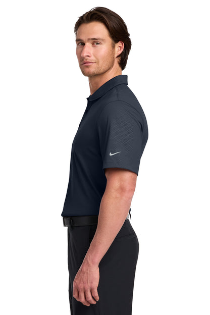 Marine Nike Dri-FIT Embossed Tri-Blade Polo. 838964 plain
