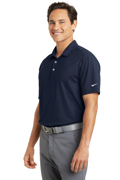 Marine Nike Dri-FIT Vertical Mesh Polo. 637167 plain