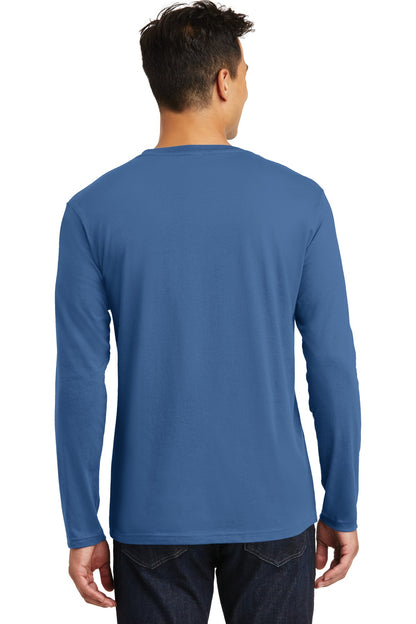 Maritime Blue District Perfect Weight Long Sleeve Tee. DT105 plain