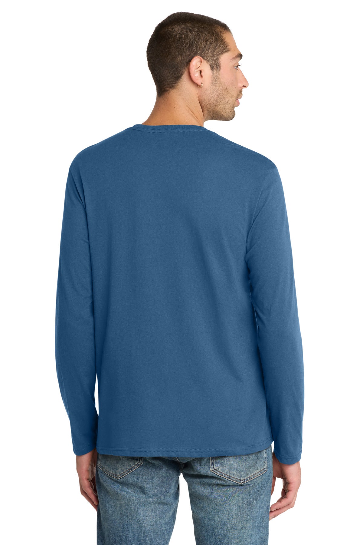 Maritime Blue District Perfect Weight Long Sleeve Tee. DT105 plain