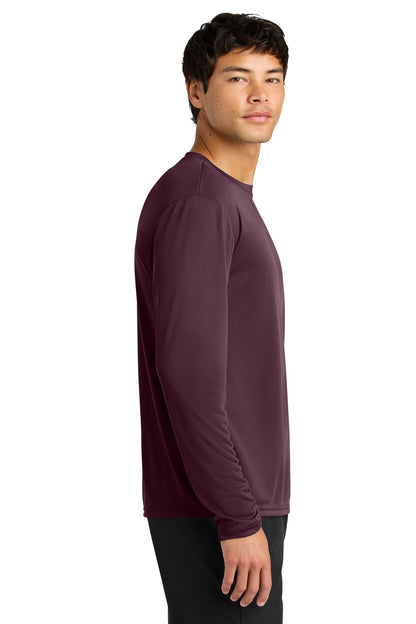 Maroon A4 Cooling Performance Long Sleeve Tee A4N3165 plain