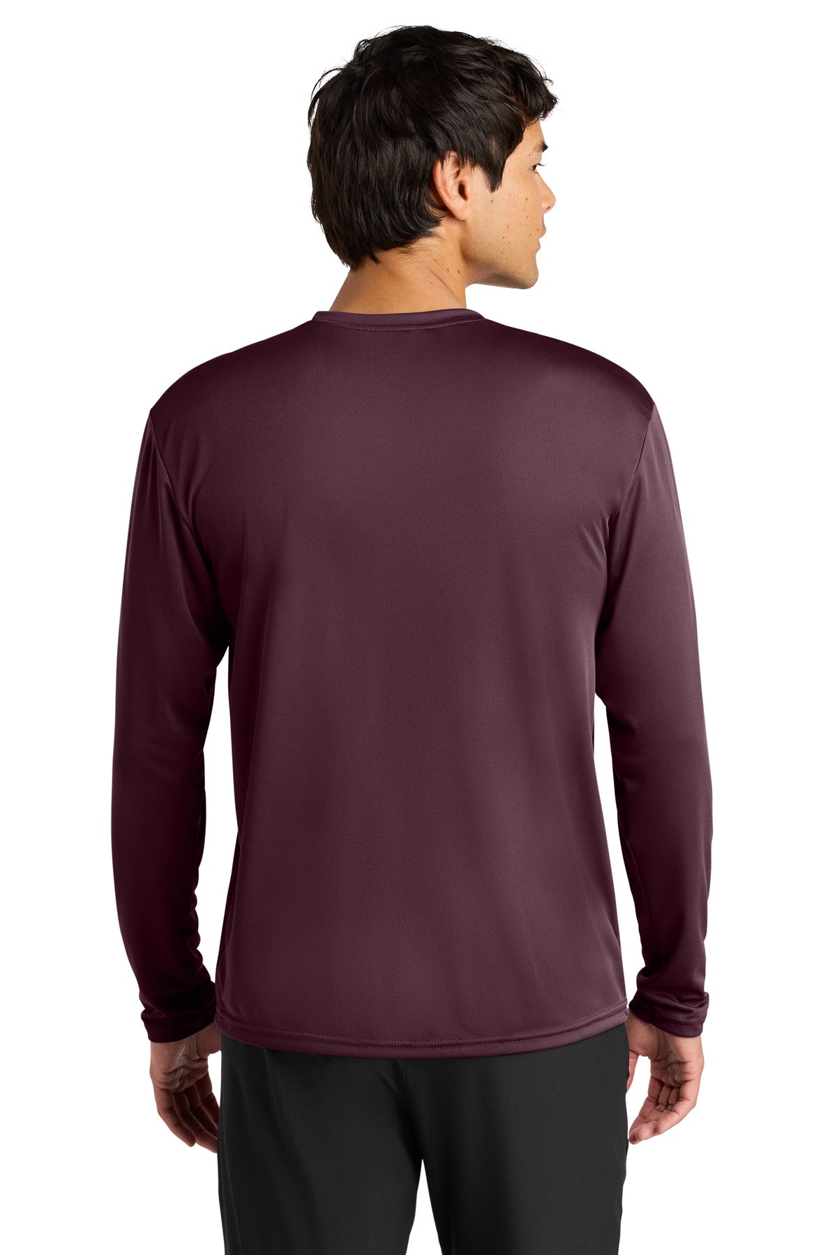 Maroon A4 Cooling Performance Long Sleeve Tee A4N3165 plain