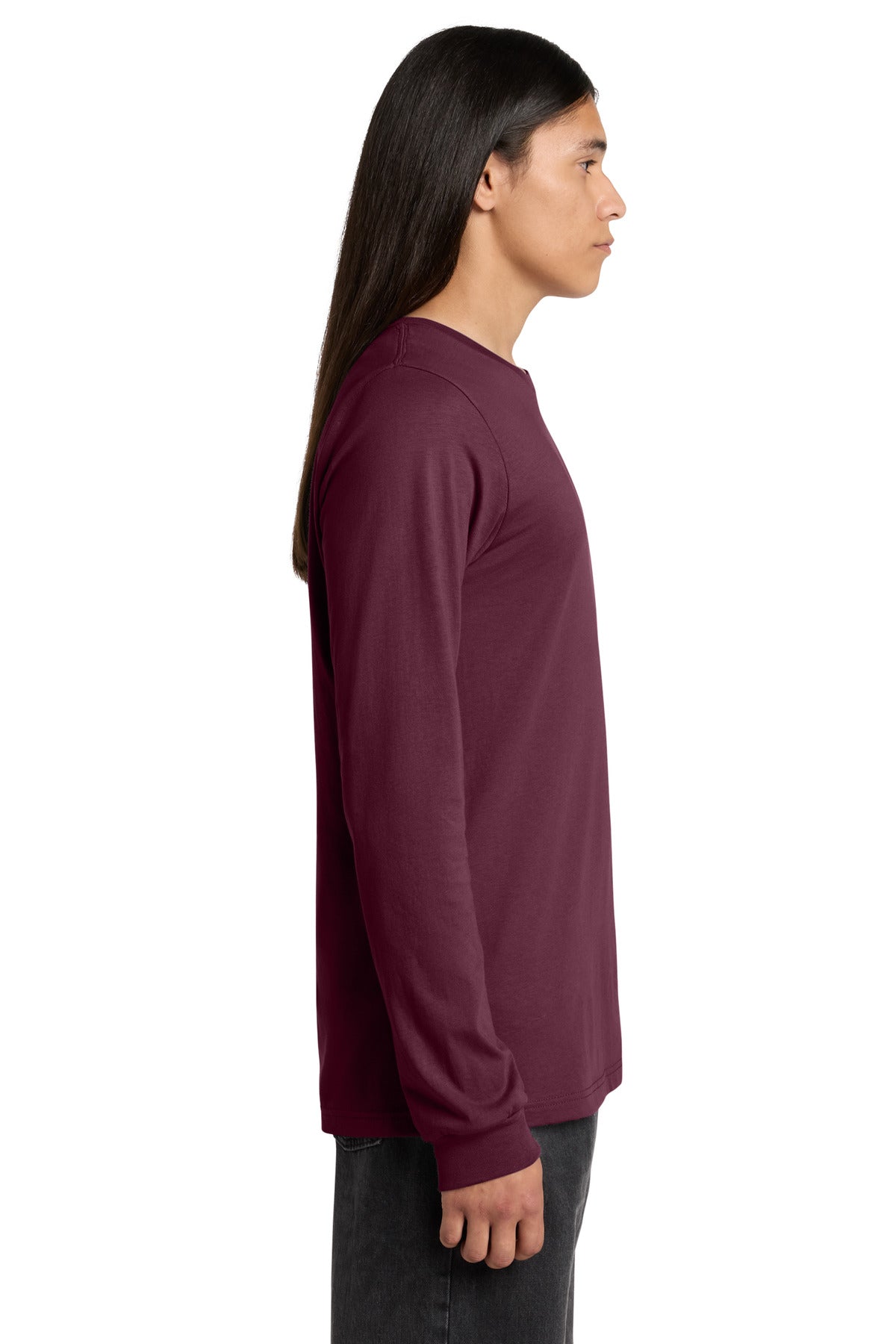Maroon BELLA+CANVAS Unisex Jersey Long Sleeve Tee. BC3501 plain