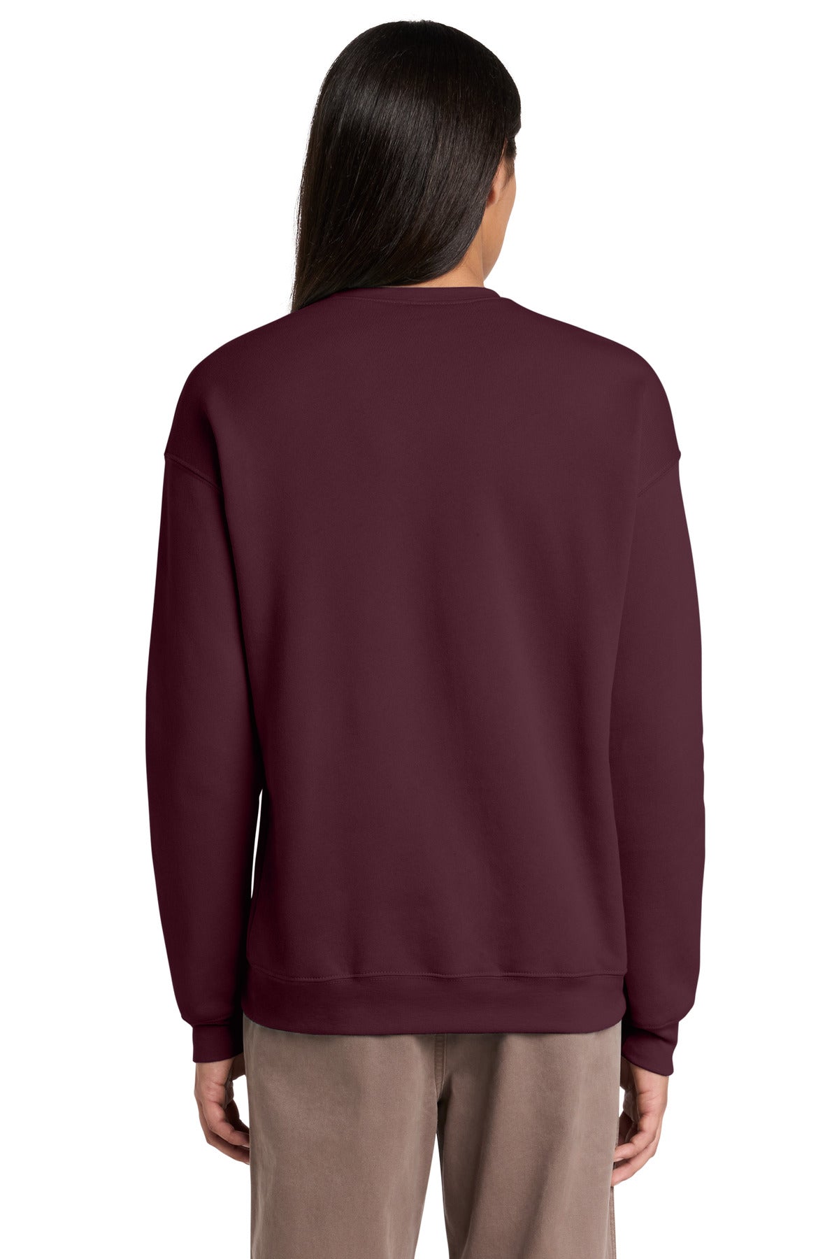 Maroon BELLA+CANVAS Unisex Sponge Fleece Drop Shoulder Sweatshirt. BC3945 plain