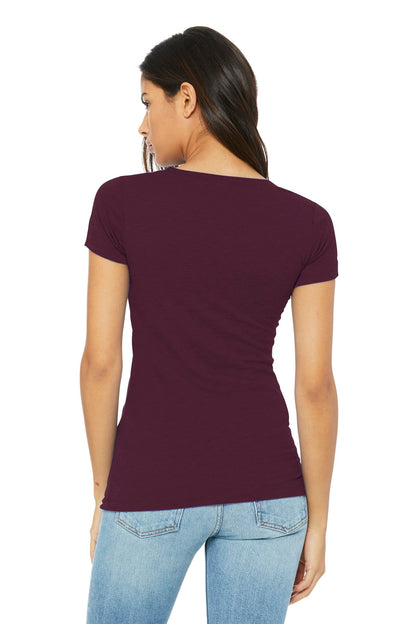 Maroon BELLA+CANVAS Women's Slim Fit Tee. BC6004 plain