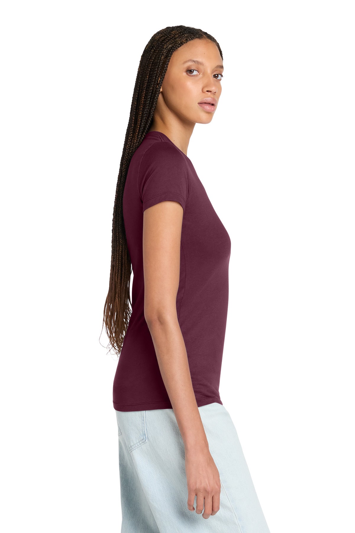 Maroon BELLA+CANVAS Women's Slim Fit Tee. BC6004