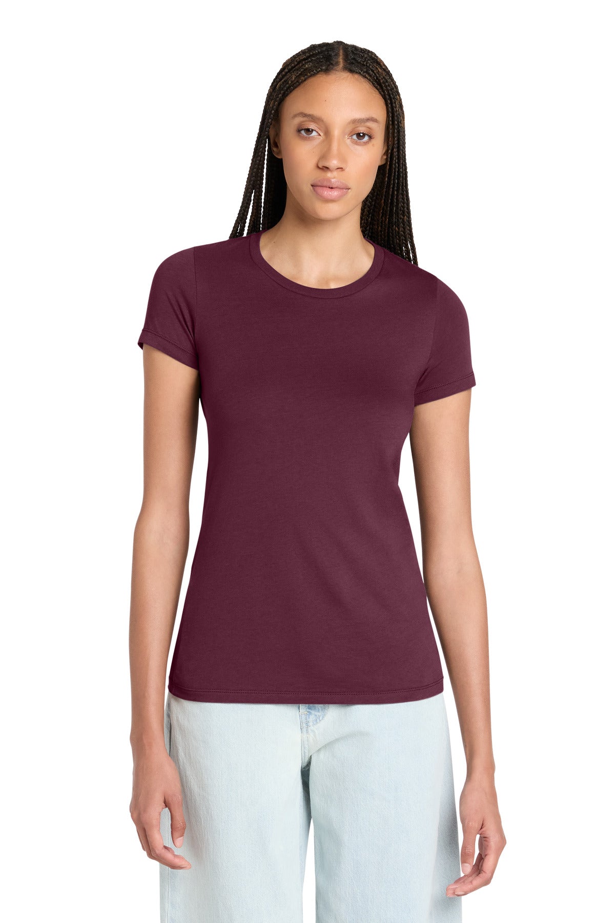 Maroon BELLA+CANVAS Women's Slim Fit Tee. BC6004