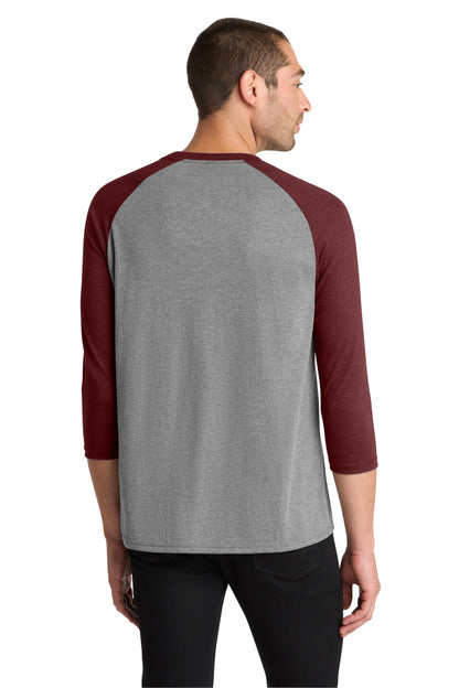 Maroon Fr/Gy F District Perfect Tri 3/4-Sleeve Raglan. DM136 plain