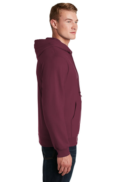 Maroon Jerzees - NuBlend Full-Zip Hooded Sweatshirt. 993M plain