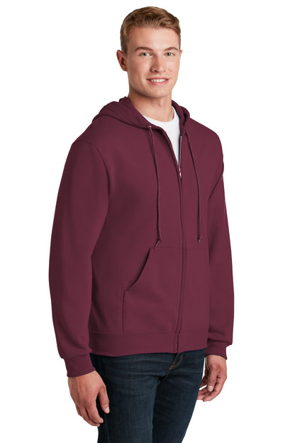 Maroon Jerzees - NuBlend Full-Zip Hooded Sweatshirt. 993M plain