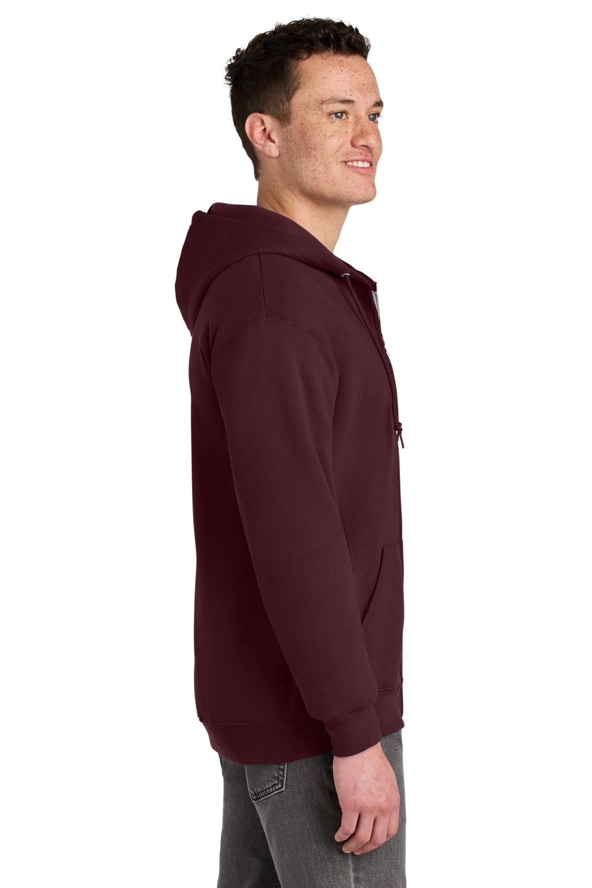 Maroon Jerzees - NuBlend Full-Zip Hooded Sweatshirt. 993M plain